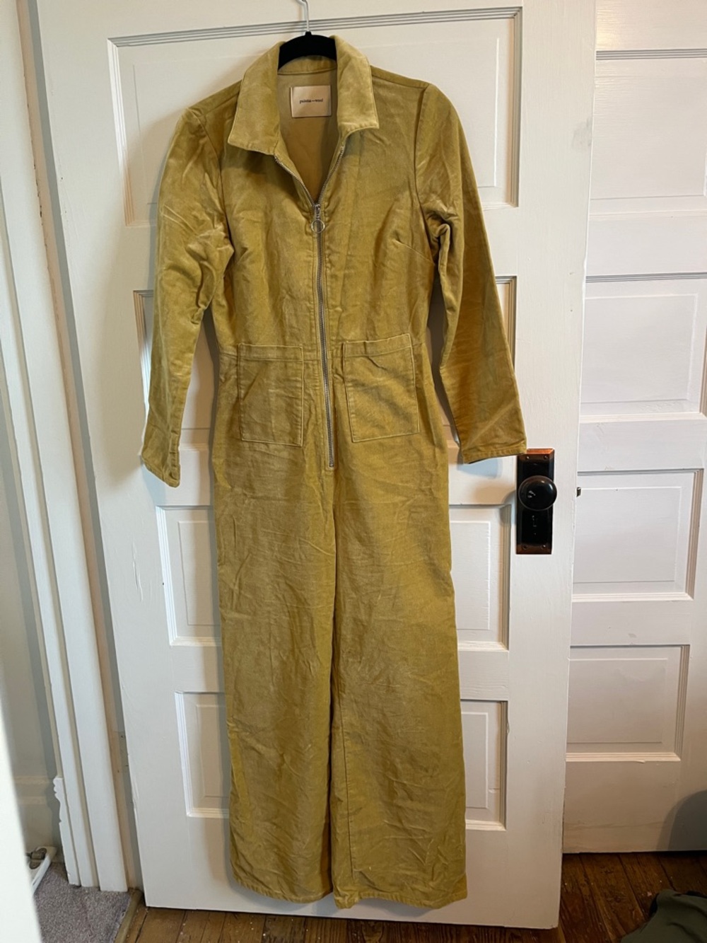 Paloma Wool Mustard Yellow velour jumpsuit